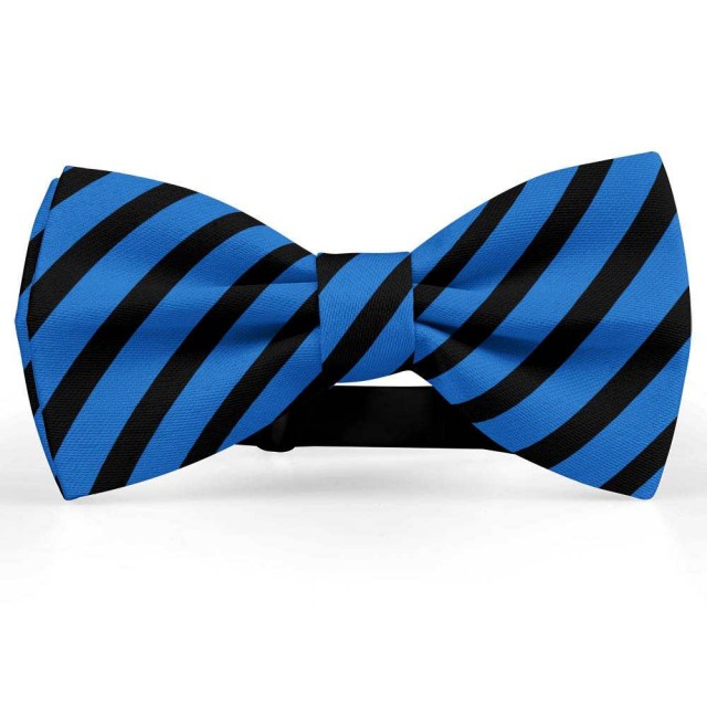 Papion barbati, albastru-denim, dungi negre late oblice