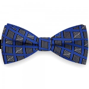 Papion barbati, albastru cobalt, forme geometrice, stilizate delicat