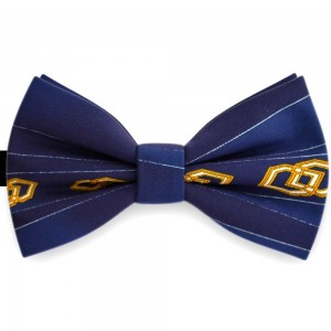 Papion barbati, albastru marin navy, model romburi aurii