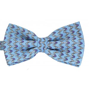 Papion bleu cu model abstract alb si negru 