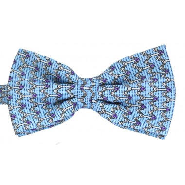 Papion bleu cu model abstract alb si negru 