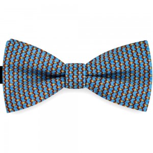 Papion albastru metalic, clasic, imprimeu Houndstooth