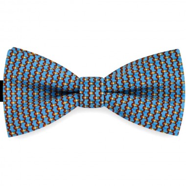 Papion albastru metalic, clasic, imprimeu Houndstooth