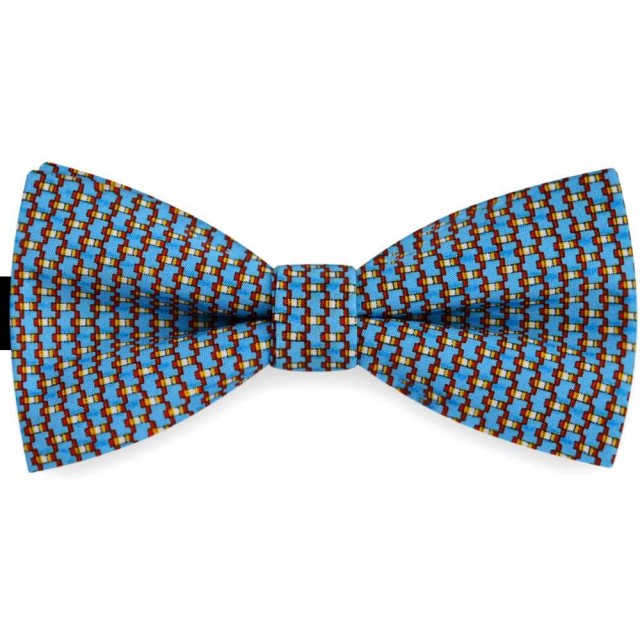 Papion albastru metalic, clasic, imprimeu Houndstooth
