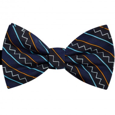 Papion albastru cobalt, print zig zag