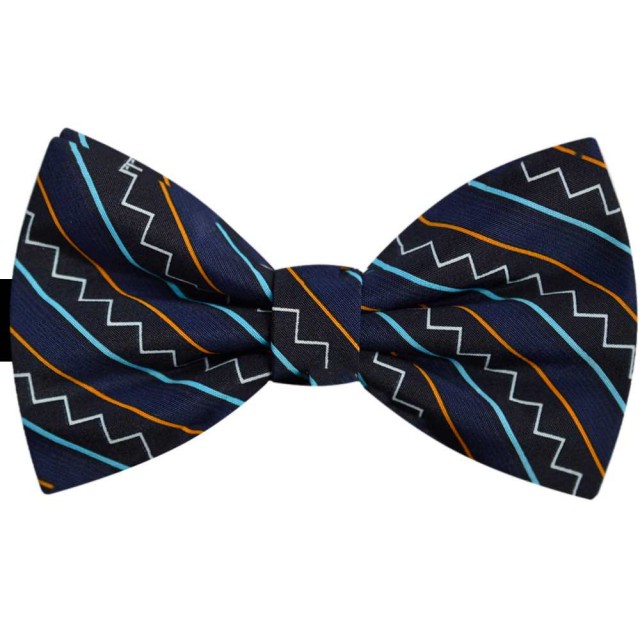 Papion albastru cobalt, print zig zag