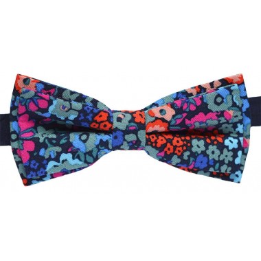 Papion bleumarin cu model floral colorat 1632