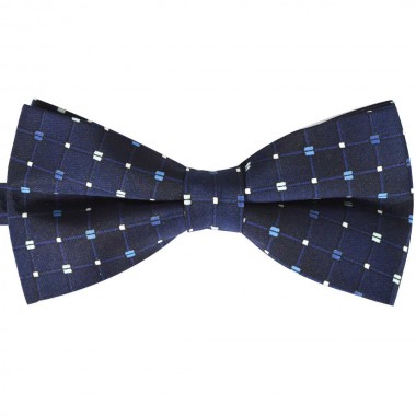 Papion bleumarin clasic, patratele blue, albe