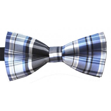 Papion bleu cu carouri negre 