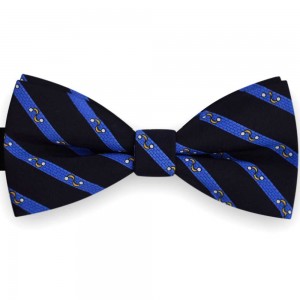 Papion barbati, bleumarin, clasic, imprimeu valuri