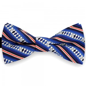 Papion barbati multicolor, clasic, imprimeu romburi