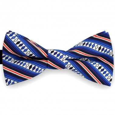 Papion barbati multicolor, clasic, imprimeu romburi