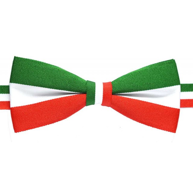 Papion cu dungi orizontale verde alb rosu