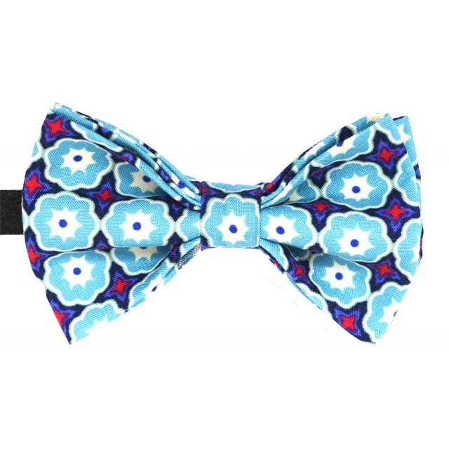 Papion multicolor cu model floral bleu 