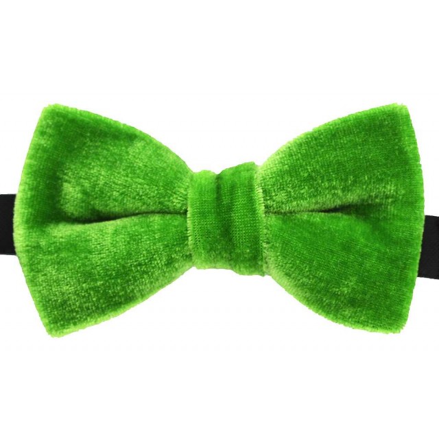 Papion copii din catifea de culoare verde 1785