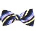 Papion colorat cu dungi oblice galbene negre roz bleu bleumarin 