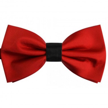 Papion copii, rosu mac, nod negru, butterfly