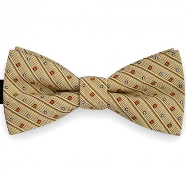 Papion barbati bej, clasic, imprimeu forme geometrice