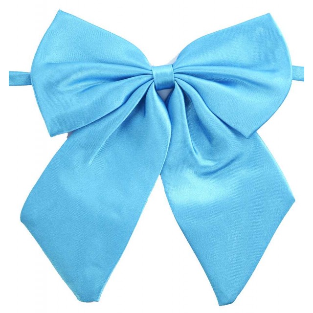 Papion dama, bleu turcoaz uni, cu bentite late 