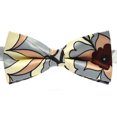 Papion gri cu model floral Cilla 