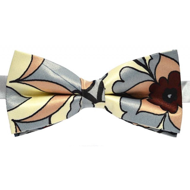 Papion gri cu model floral Cilla 