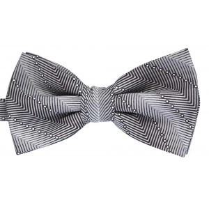 Papion gri cu model abstract negru si patratele albe 