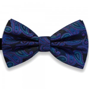 .Papion negru, elegant, model albastru-violet Luxury Line