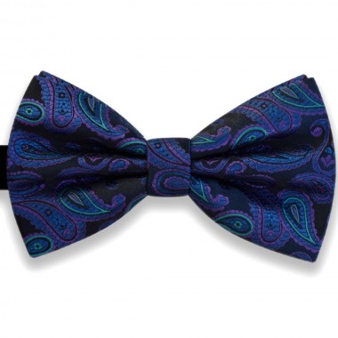 .Papion negru, elegant, model albastru-violet Luxury Line