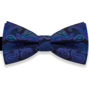 .Papion negru, clasic, model albastru-violet Luxury Line