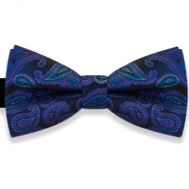.Papion negru, clasic, model albastru-violet Luxury Line