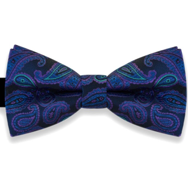 .Papion negru, clasic, model albastru-violet Luxury Line