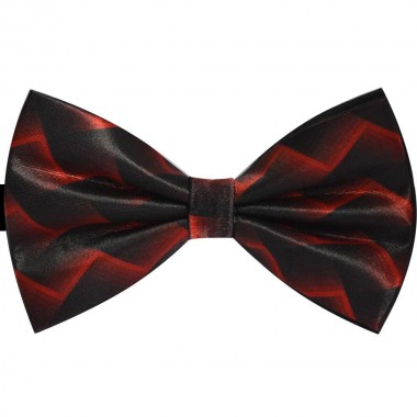 Papion barbati negru, model abstract rosu, butterfly