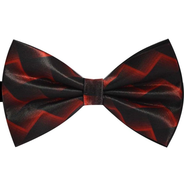 Papion barbati negru, model abstract rosu, butterfly