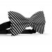 Papion butterfly, negru, imprimeu dungi albe inguste