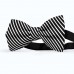 Papion butterfly, negru, imprimeu dungi albe inguste