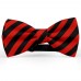 Papion butterfly, negru, dungi late rosu-mac