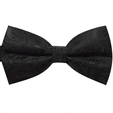 Papion negru cu model floral embosat 1594
