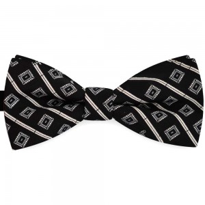 Papion barbati, negru, imprimeu forme geometrice