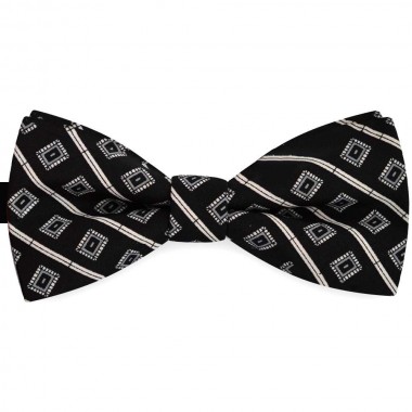 Papion barbati, negru, imprimeu forme geometrice