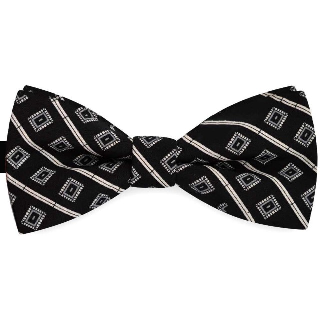 Papion barbati, negru, imprimeu forme geometrice