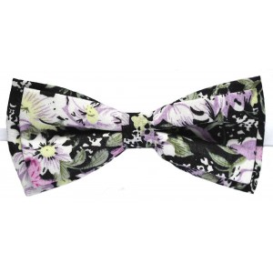 Papion negru cu model floral colorat Bella 