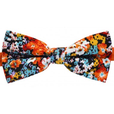 Papion negru cu model floral colorat 1633