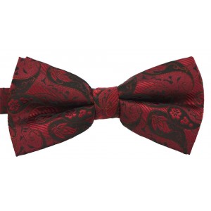Papion negru cu model floral embosat visiniu 1739