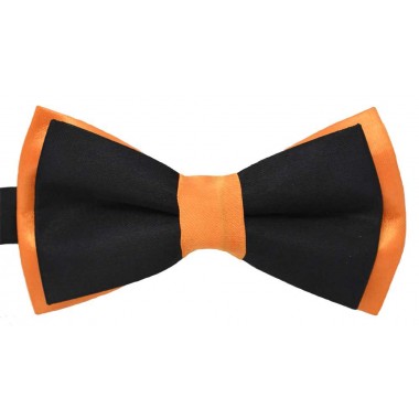 Papion dublu, bicolor, portocaliu cu negru 