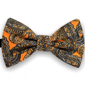 Papion barbati, portocaliu mandarina, imprimeu paisley