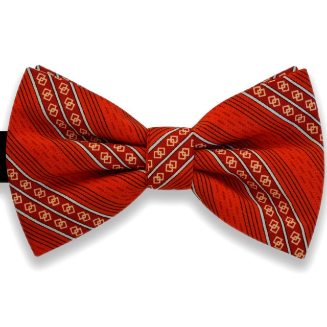 Papion barbati, rosu grenadine, butterfly, imprimeu romburi