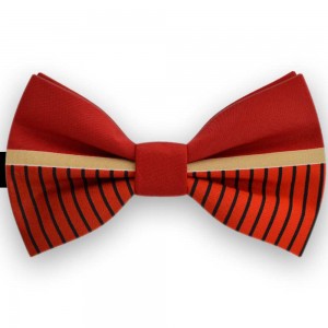 Papion barbati rosu carmin, imprimeu Pinstripe 