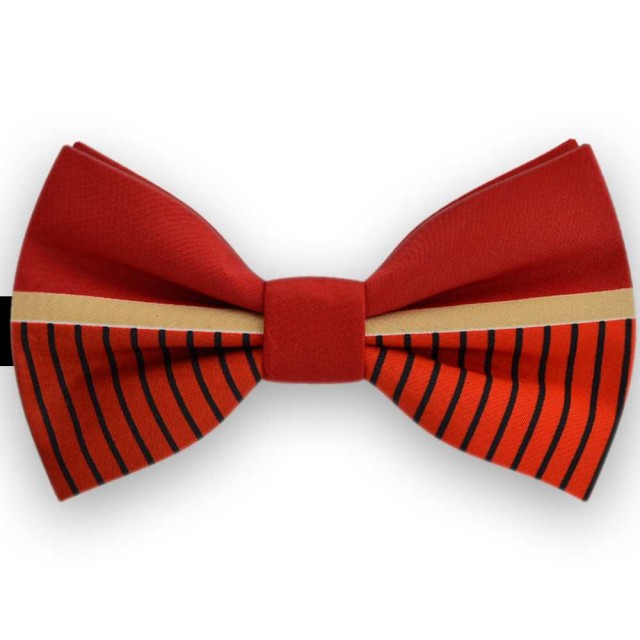 Papion barbati rosu carmin, imprimeu Pinstripe 