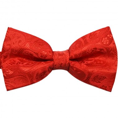Papion rosu cu model floral embosat 1593