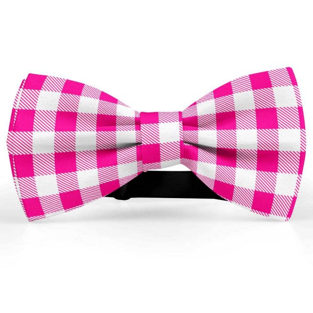 Papion barbati, alb-roz magenta fucsia, model carouri